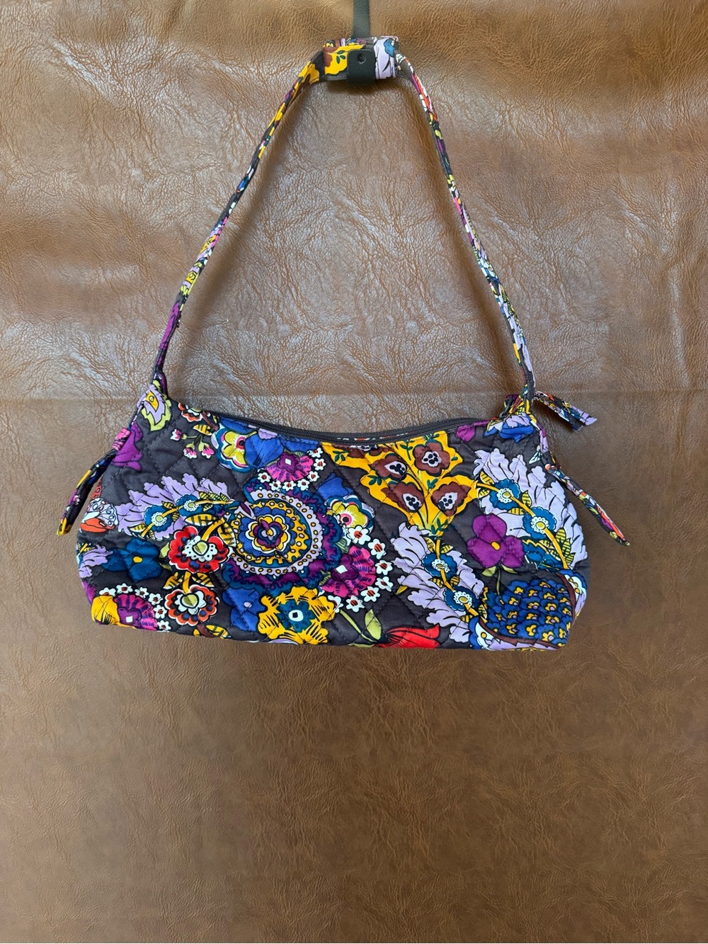 Vera Bradley Quilted Floral Shoulder Bag Purse Multicolor Baguette Y2K